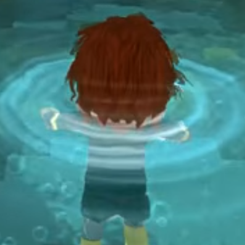 cartoon 3d character swimming thumbnail