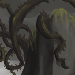 vines growing on a large stone monolith thumbnail