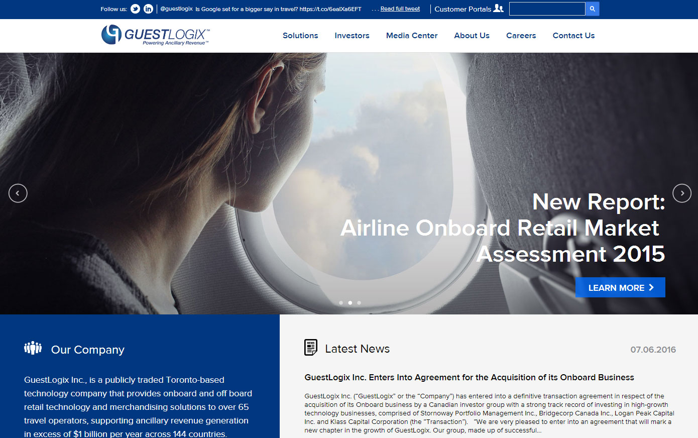 Screenshot of Guestlogix website