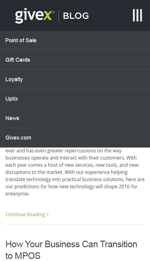 Screenshot of Givex Blog